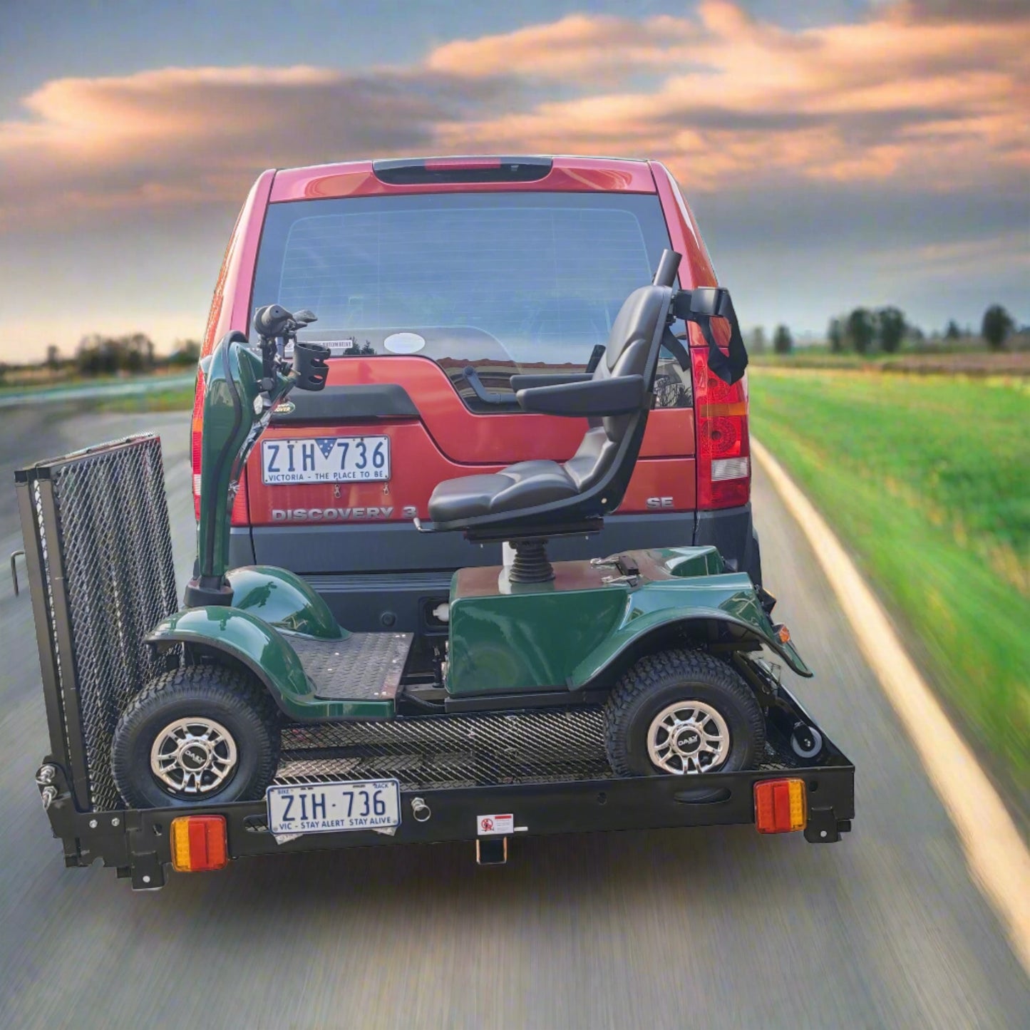 SC500XL Towbar Mobility Scooter Ramp Carrier with LED Lights and Gas Strut
