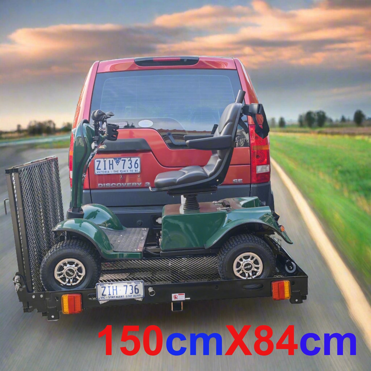 SC500XL Towbar Mobility Scooter Ramp Carrier with LED Lights and Gas Strut