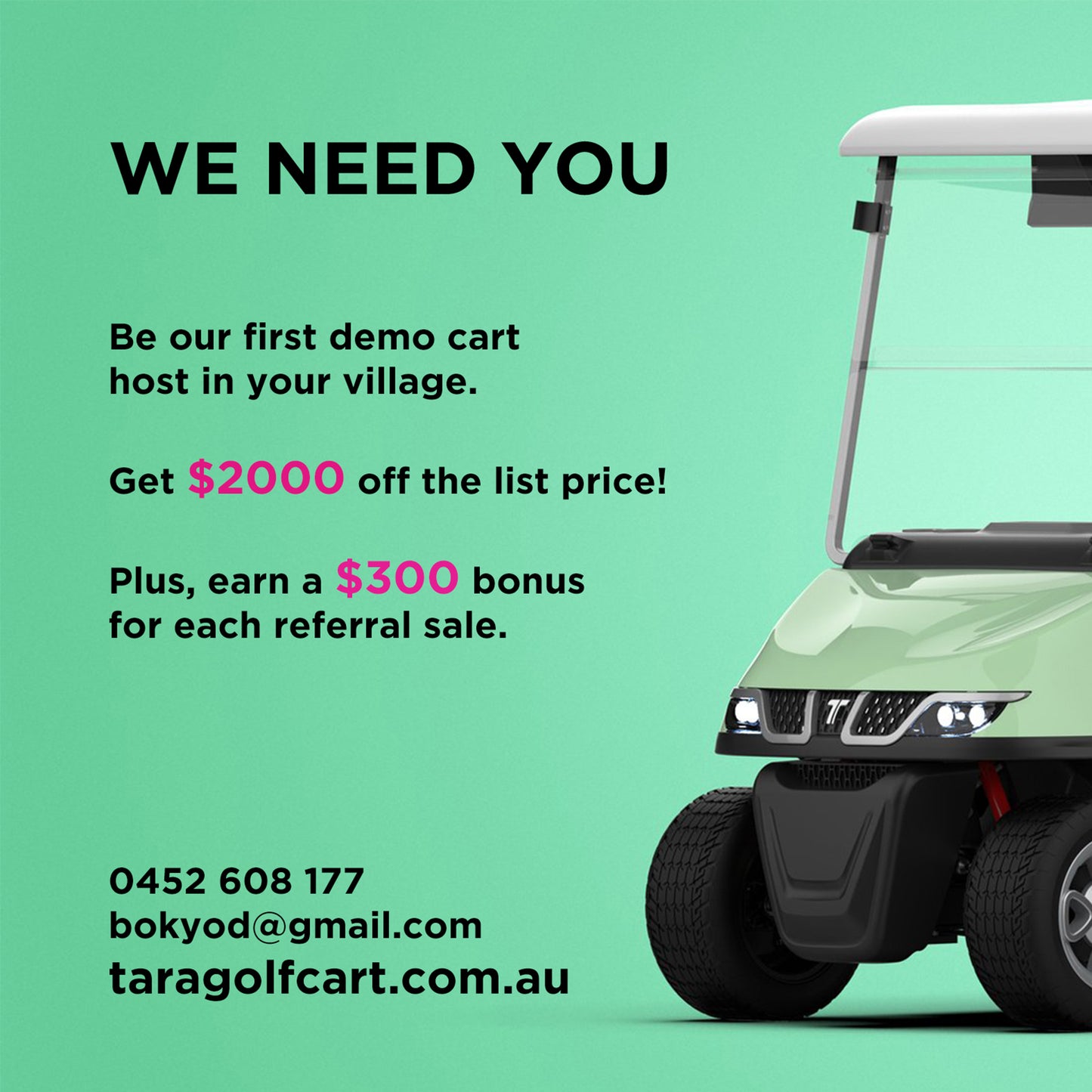 Evoquer Lithium Battery Electric Golf Cart